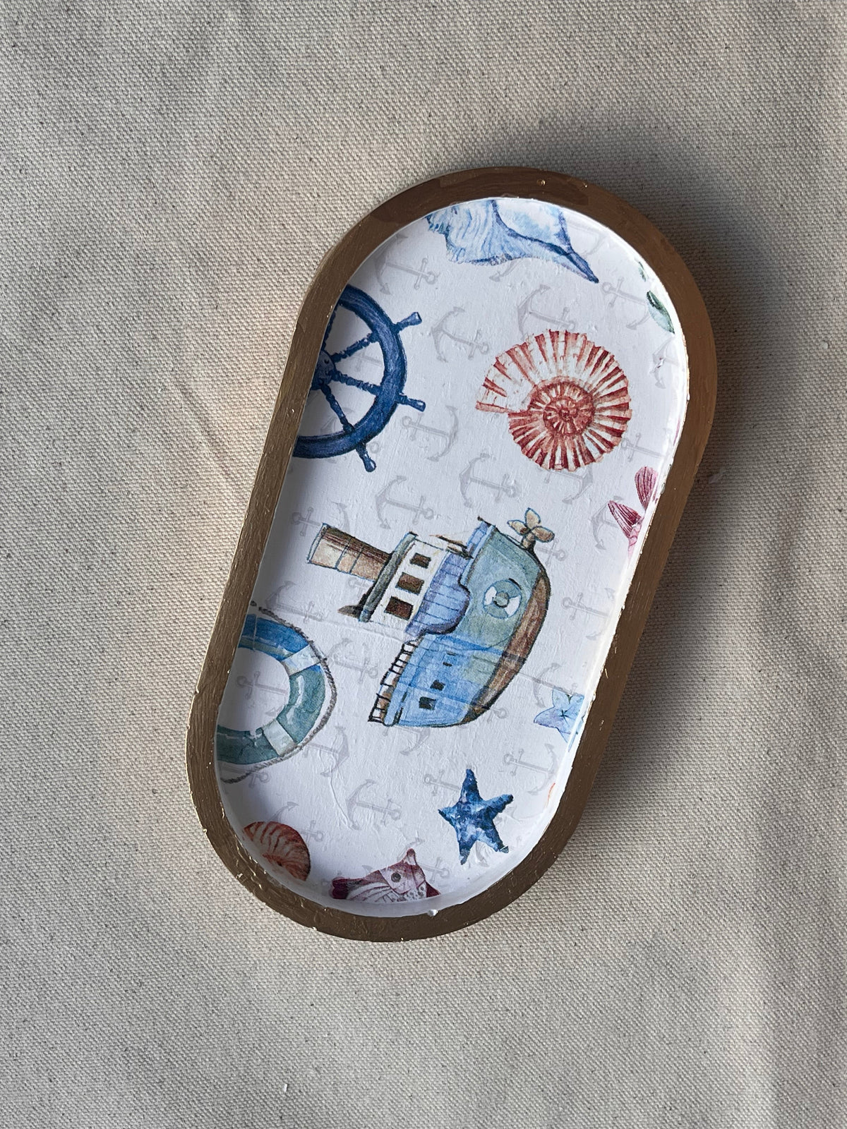 Nautical Oval Trinket Tray