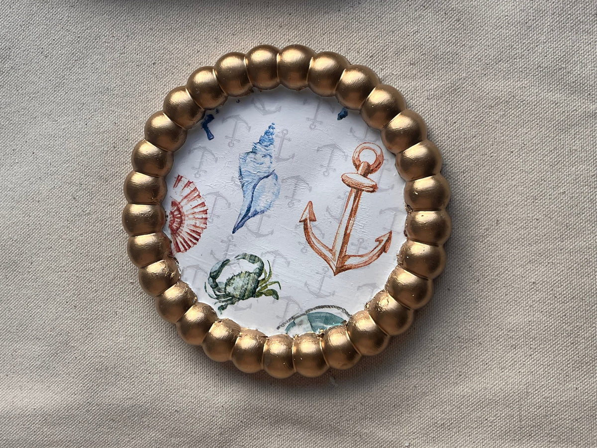 Coastal beaded trinket dish